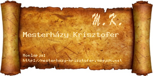 Mesterházy Krisztofer névjegykártya