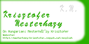 krisztofer mesterhazy business card